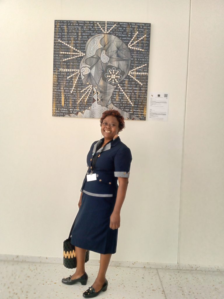 Margaret Odera at the  76th World Health Assembly in Geneva, where she gave a public address. Copyright: Margaret Odera.